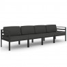 Set muebles de jardín 4 pzas y cojines aluminio gris antracita 2