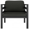 Set muebles de jardín 3 pzas y cojines aluminio gris antracita 4