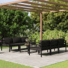 7 pcs conjunto lounge jardim com almofadões alumínio antracite 1