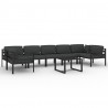 Set muebles de jardín 8 pzas y cojines aluminio gris antracita 2