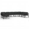 9 pcs conjunto lounge jardim com almofadões alumínio antracite 2