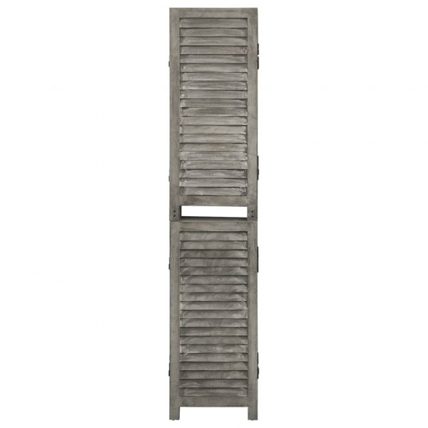 Biombo de 5 paneles de madera maciza gris 179x166 cm M 2