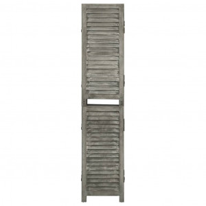 Biombo de 6 paneles de madera maciza gris 214x166 cm H