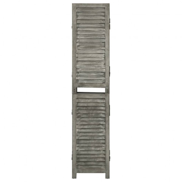 Biombo de 6 paneles de madera maciza gris 214x166 cm M 2