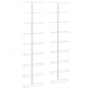 Garrafeira de parede para 9 garrafas 2 pcs ferro branco H