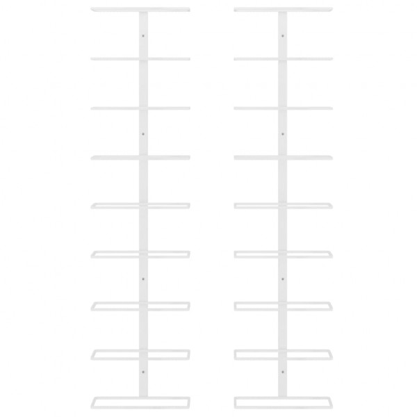 Garrafeira de parede para 9 garrafas 2 pcs ferro branco M 4