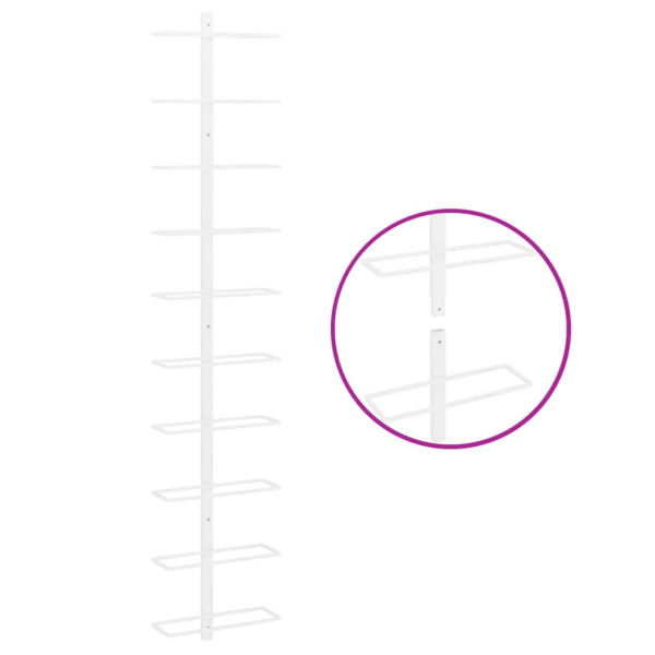 Botellero de pared para 10 botellas de metal blanco M 5