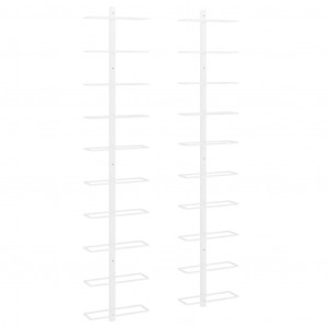 Botellero de pared para 10 botellas 2 unidades metal blanco H