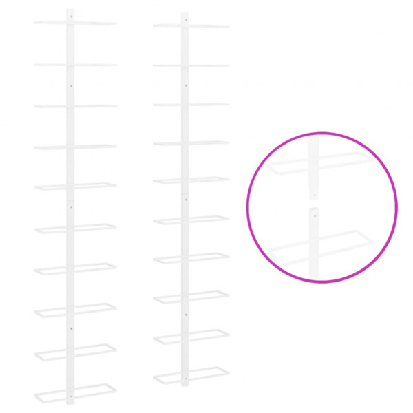 Garrafeira de parede para 10 garrafas metal branco M 5