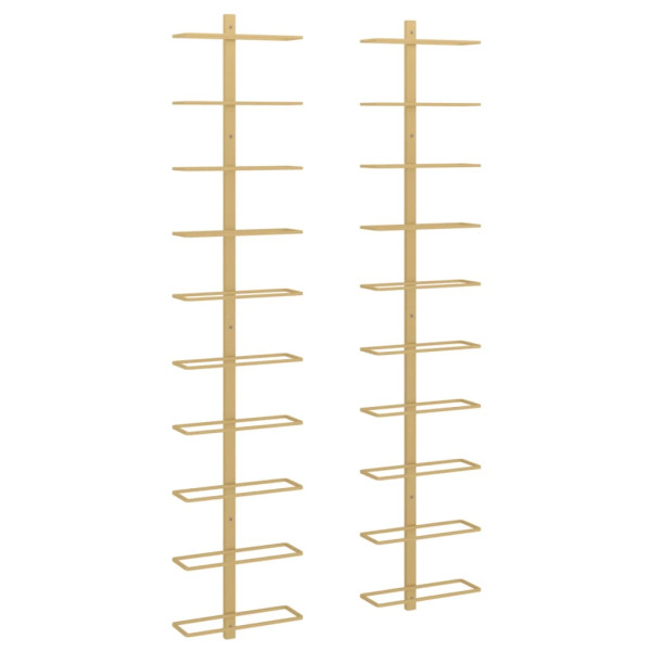 Botellero de pared para 10 botellas 2 unidades metal dorado M 2