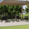 7 pcs conjunto lounge jardim com almofadões alumínio antracite 1