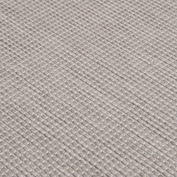 Tapete de tecido plano p/ exterior 140x200 cm cinza-acastanhado M 5