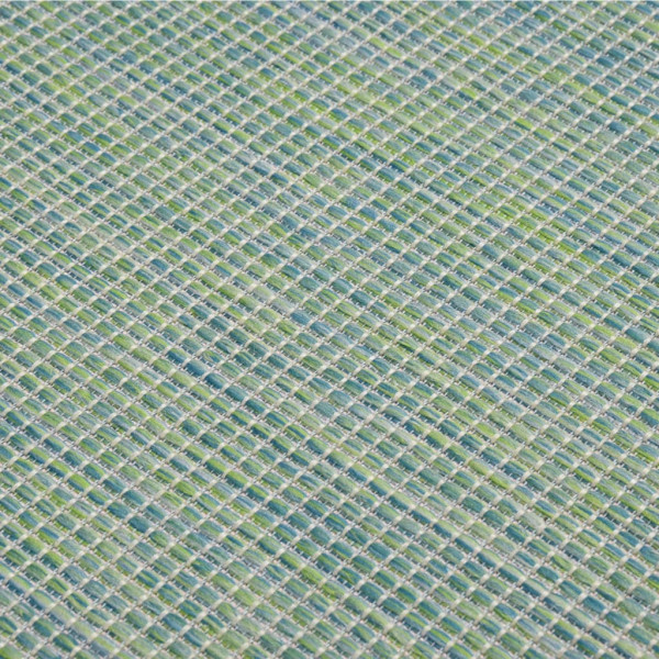 Alfombra de exterior de tejido plano turquesa 140x200 cm M 5