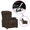 Sillón elevable tela marrón oscuro 1