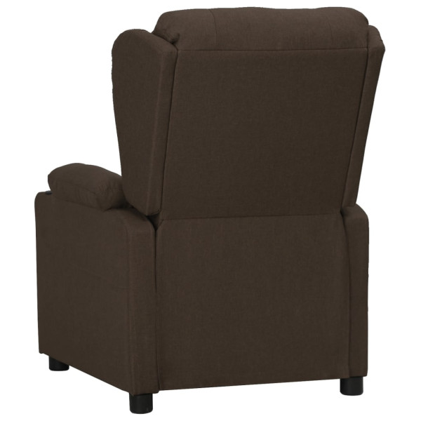 Sillón elevable tela marrón oscuro M 4