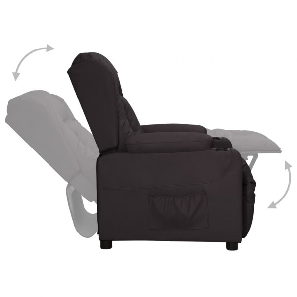 Sillón elevable cuero sintético negro M 5