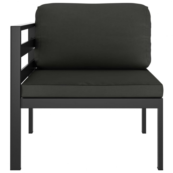 8 pcs conjunto lounge jardim com almofadões alumínio antracite M 5