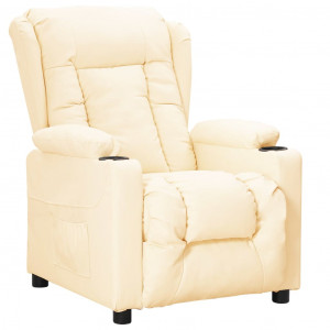 Sillón elevable cuero sintético crema H