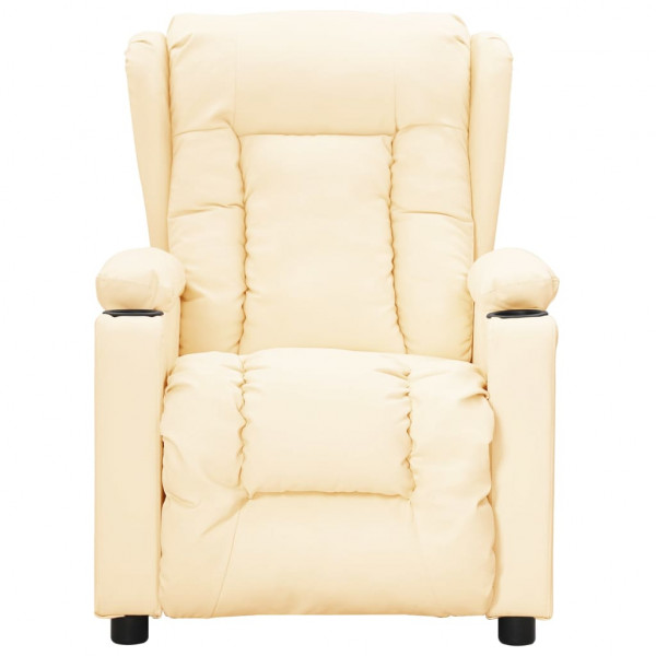 Sillón elevable cuero sintético crema M 3