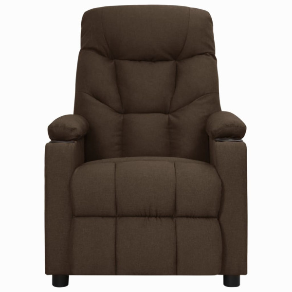 Sillón elevable tela marrón oscuro M 3