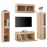 Muebles para TV 6 piezas madera maciza de pino 4