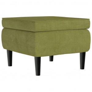 Taburete con patas de madera terciopelo verde claro H