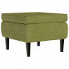 Taburete con patas de madera terciopelo verde claro 2