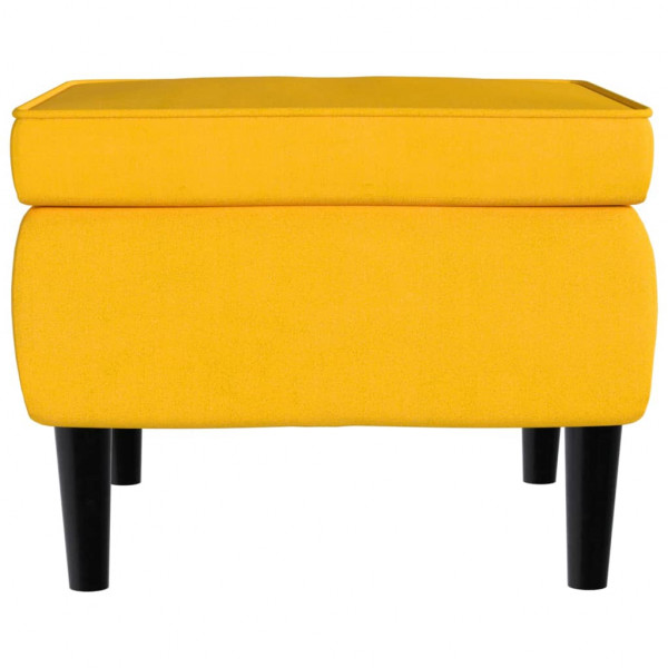 Taburete con patas de madera terciopelo amarillo M 3