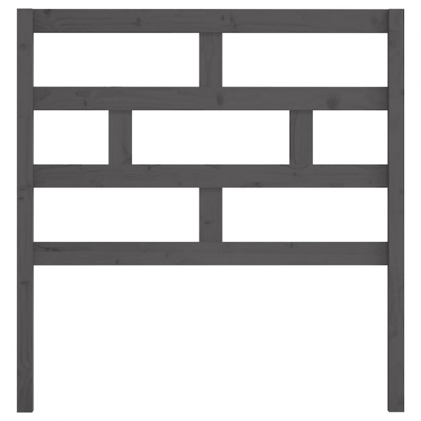 Cabecero de cama madera maciza de pino gris 96x4x100 cm M 4