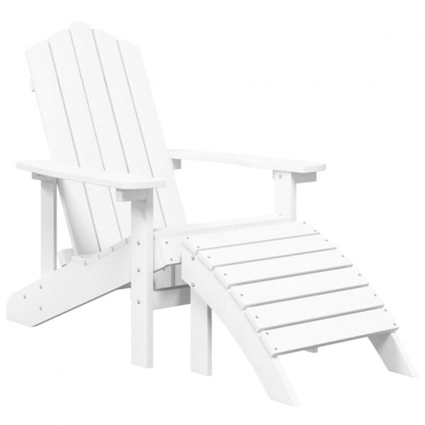 Cadeira de jardim Adirondack com apoio de pés/mesa PEAD branco M 3