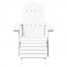 Silla de jardín Adirondack con reposapiés y mesa HDPE blanco 5
