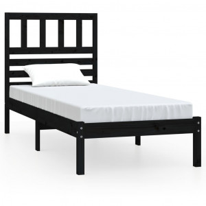 Estructura de cama madera maciza de pino negro 75x190 cm H