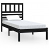 Estrutura cama de solteiro pequena 75x190 cm pinho maciço preto 2