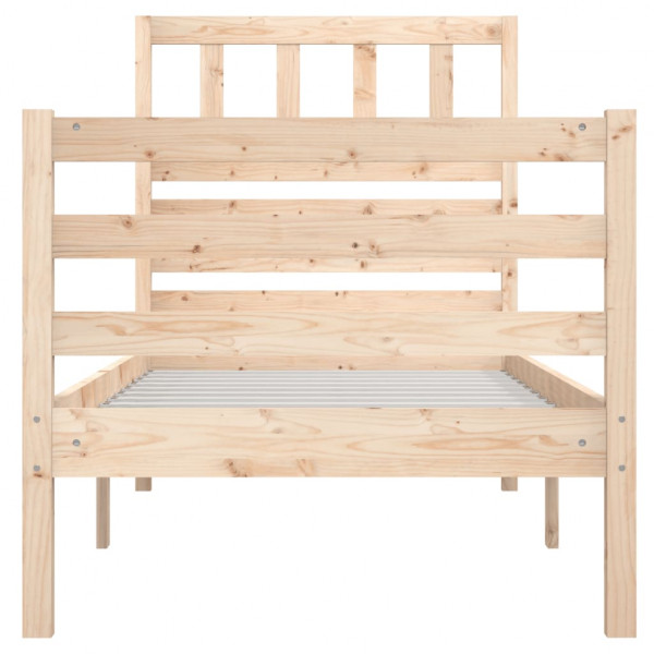 Estructura de cama individual madera maciza 75x190 cm M 4