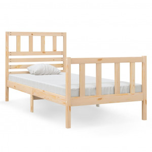 Estructura de cama madera maciza individual 75x190 cm H