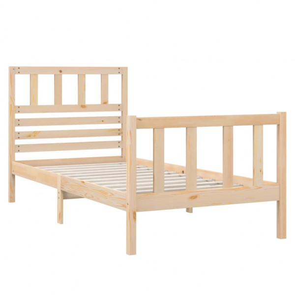 Estructura de cama madera maciza individual 75x190 cm M 3