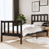 Estructura de cama madera maciza negra 75x190 cm 1