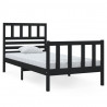 Estructura de cama madera maciza negra 75x190 cm 2