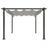 Gazebo de jardim com telhado retrátil 3x3 m cor creme 3