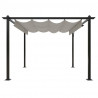 Gazebo de jardim com telhado retrátil 3x3 m cor creme 5