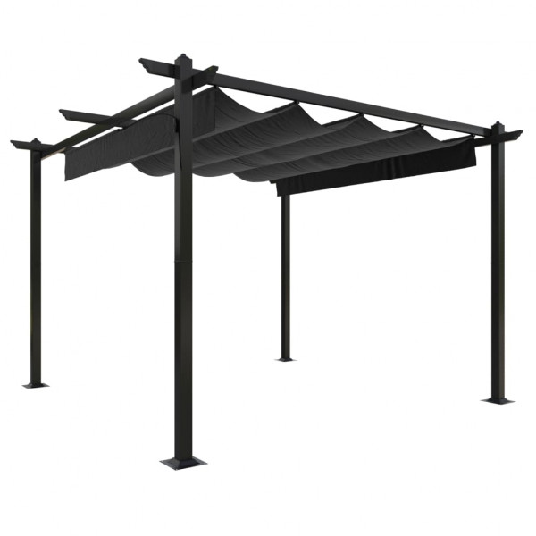 Gazebo de jardim com telhado retrátil 3x3 m antracite M 2