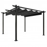Gazebo de jardim com telhado retrátil 3x3 m antracite 2
