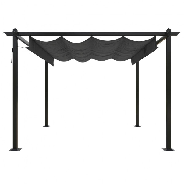 Gazebo de jardim com telhado retrátil 3x3 m antracite M 3