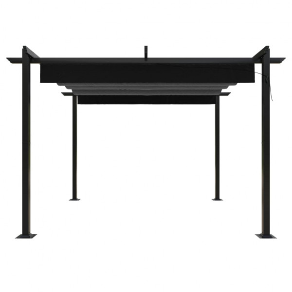 Gazebo de jardim com telhado retrátil 3x3 m antracite M 4