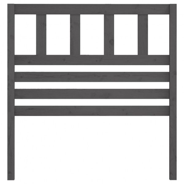 Cabecero de cama madera maciza de pino gris 81x4x100 cm M 4