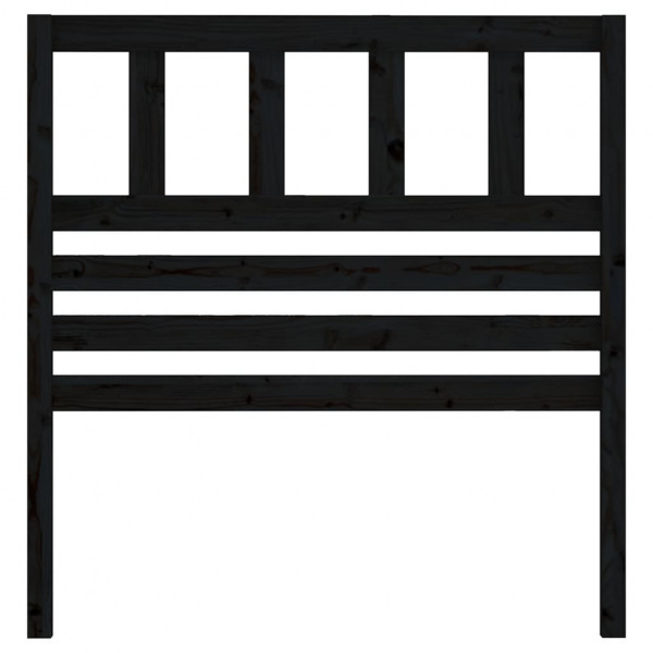 Cabecero de cama madera maciza de pino negro 81x4x100 cm M 4