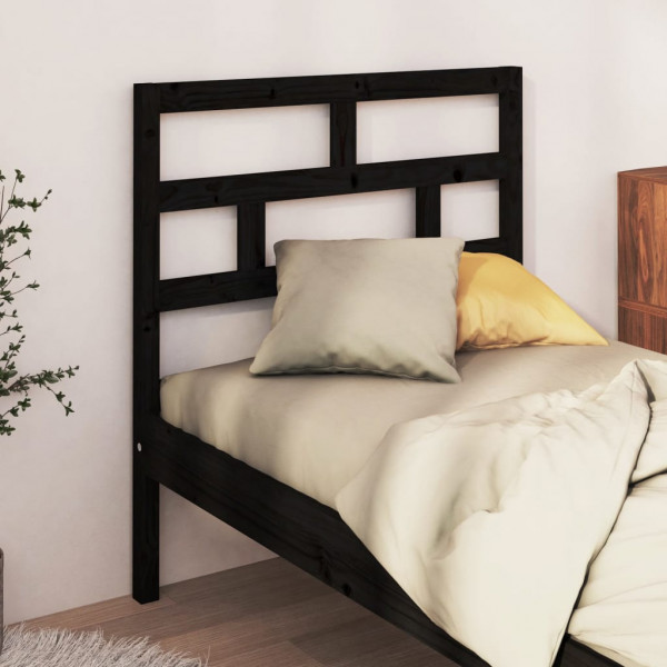 Cabecero de cama madera maciza de pino negro 96x4x100 cm D