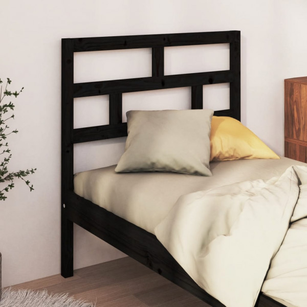 Cabecero de cama madera maciza de pino negro 106x4x100 cm M 3