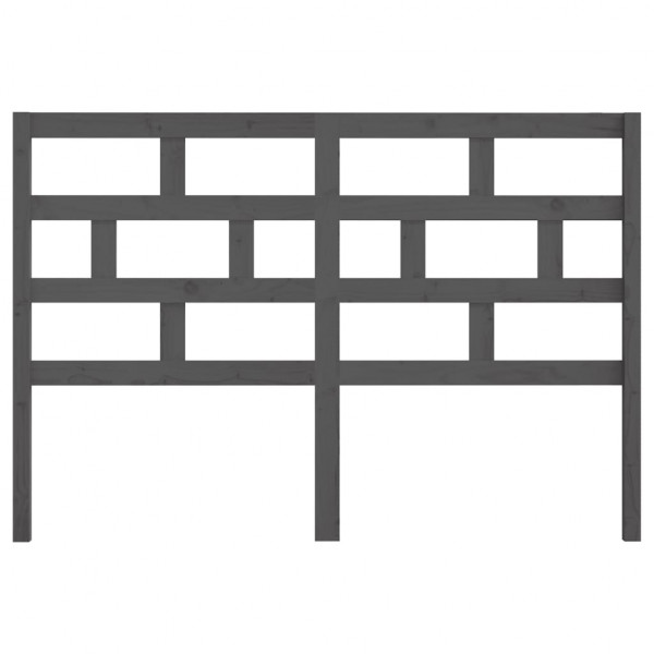 Cabecero de cama madera maciza de pino gris 126x4x100 cm M 4