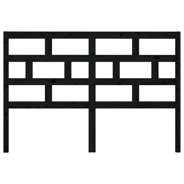 Cabecero de cama madera maciza de pino negro 126x4x100 cm M 4